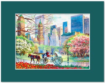 Central Park Spring – Watercolor Fine Art Print by Roustam Nour