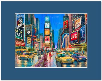 New York Times Square Print From Watercolor Original