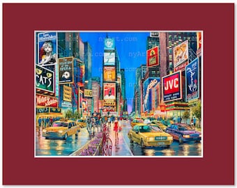 Times Square New York – Watercolor Fine Art Print by Roustam Nour