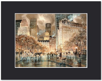 Grand Army Plaza Sepia – Watercolor Fine Art Print by Roustam Nour