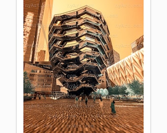 The Vessel Hudson Yards – Infrared Sepia Fine Art Photograph