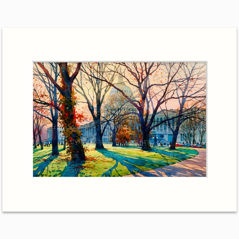 Washington DC Print from Watercolor Original Painting Artwork Washington dc Poster Washington DC Watercolor Washington dc Wall Decor immagine 2