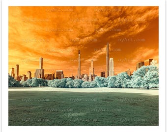 Central Park Billionaires’ Row – Infrared Sepia Fine Art Photograph