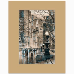 Chrysler Building Sepia New York Print from Watercolor Original Painting Artwork New York Poster New York Watercolor New York Wall Art image 4