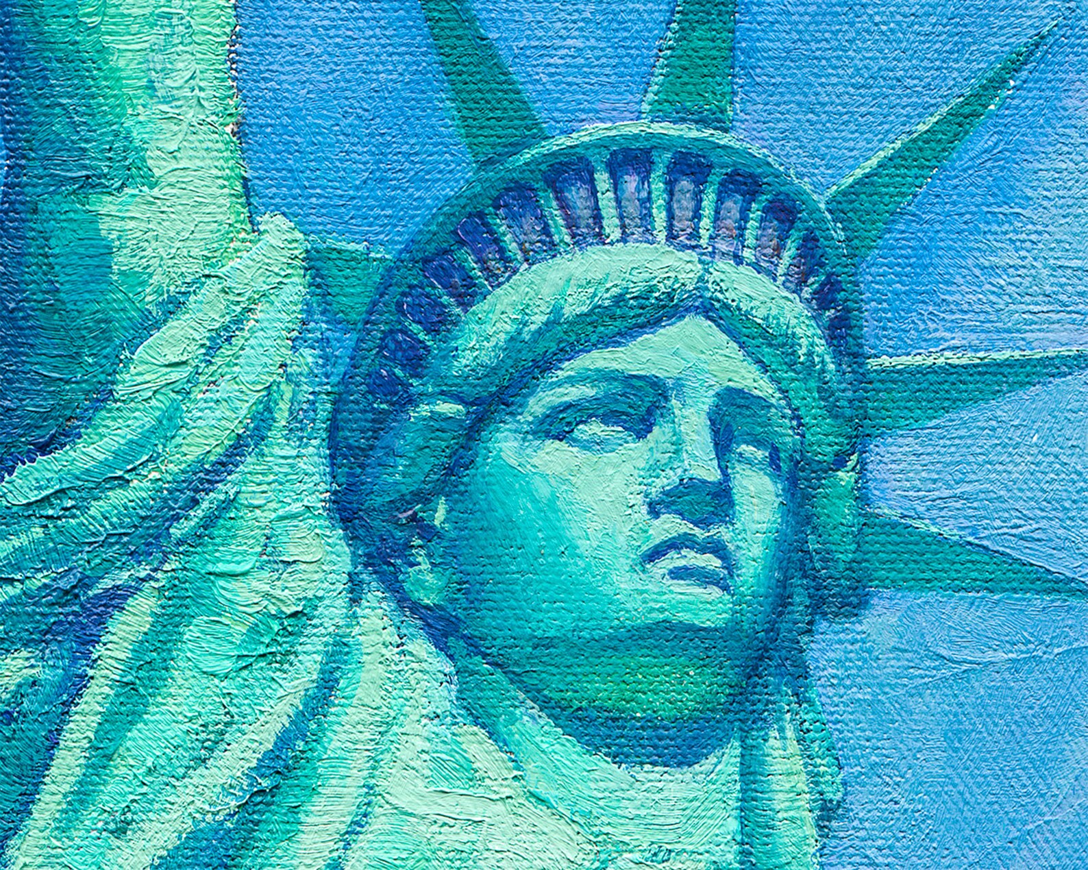 Statue of Liberty Oil on Canvas Fine Art Print Lady Liberty Etsy