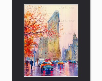 Flatiron Building – Watercolor Fine Art Print by Roustam Nour