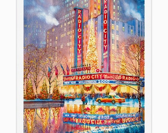 Radio City Music Hall New York Print from Watercolor Original Painting Artwork | New York Poster | New York Watercolor | New York Wall Art