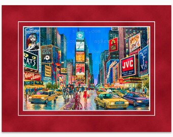Times Square New York – Watercolor Fine Art Print by Roustam Nour