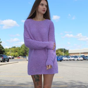 Hand Knit Alpaca Blend Sweater Dress: Oversized Slouchy Tunic
