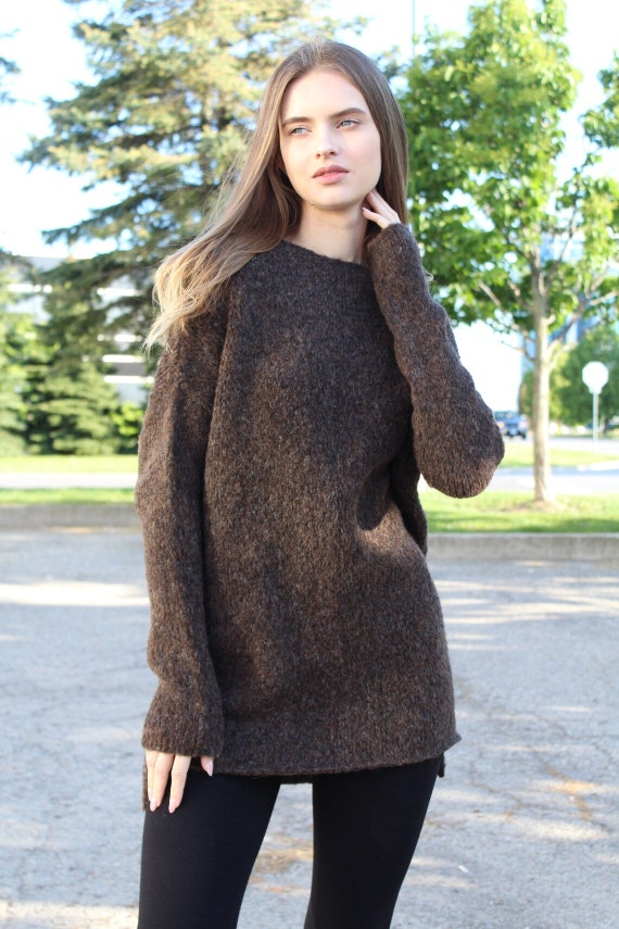 Olive Green Oversized Alpaca Knit Sweater Women Lightweight Olive Green Oversized Alpaca Knit Sweater Women Lightweight