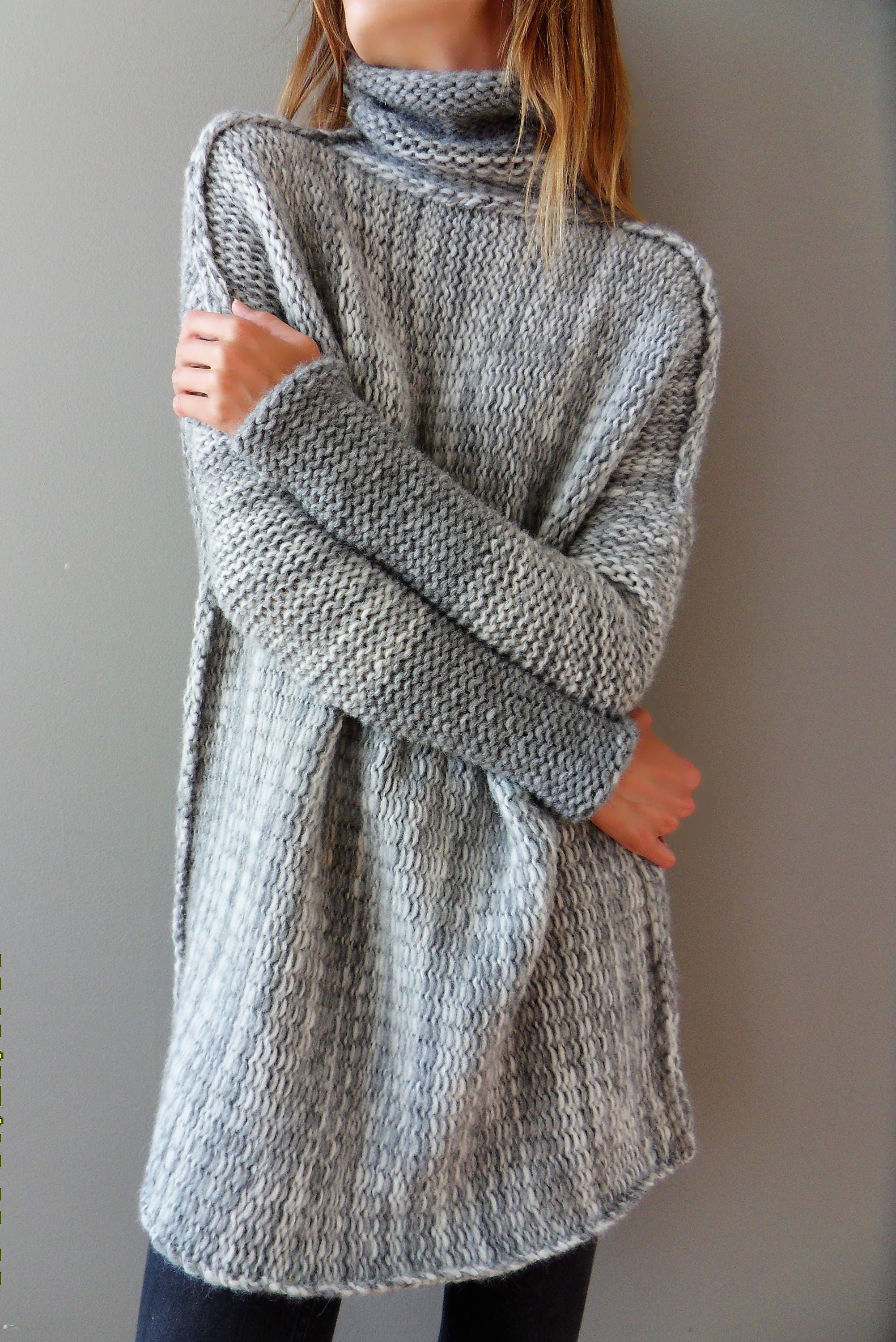 Oversized Alpaca Chunky Knit Sweater. Loose Knit Sweater - Etsy Canada