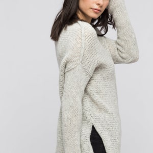 Knit sweater for woman . Ultralight relaxed fit knit alpaca sweater jumper pullover . image 3