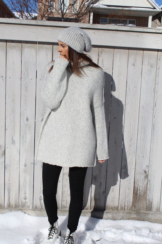 【LOOKPLE】Look Rainy Alpaca Overfit Wool Round ニット /14色 Peruvian Alpaca Chunky Knit Sweater Dress Turtleneck Sweater