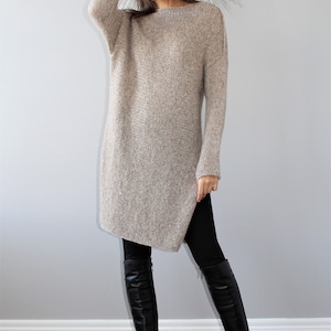 Knit sweater dress , oversized alpaca dress for woman  | Roseuniquestyle