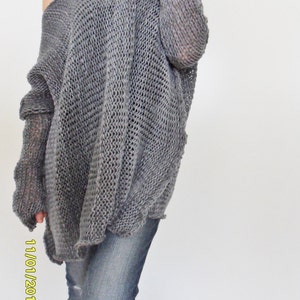 Oversize Women cotton  chunky knit sweater Bulky/slouchy/loose sweater. Oversized knit sweater. .
