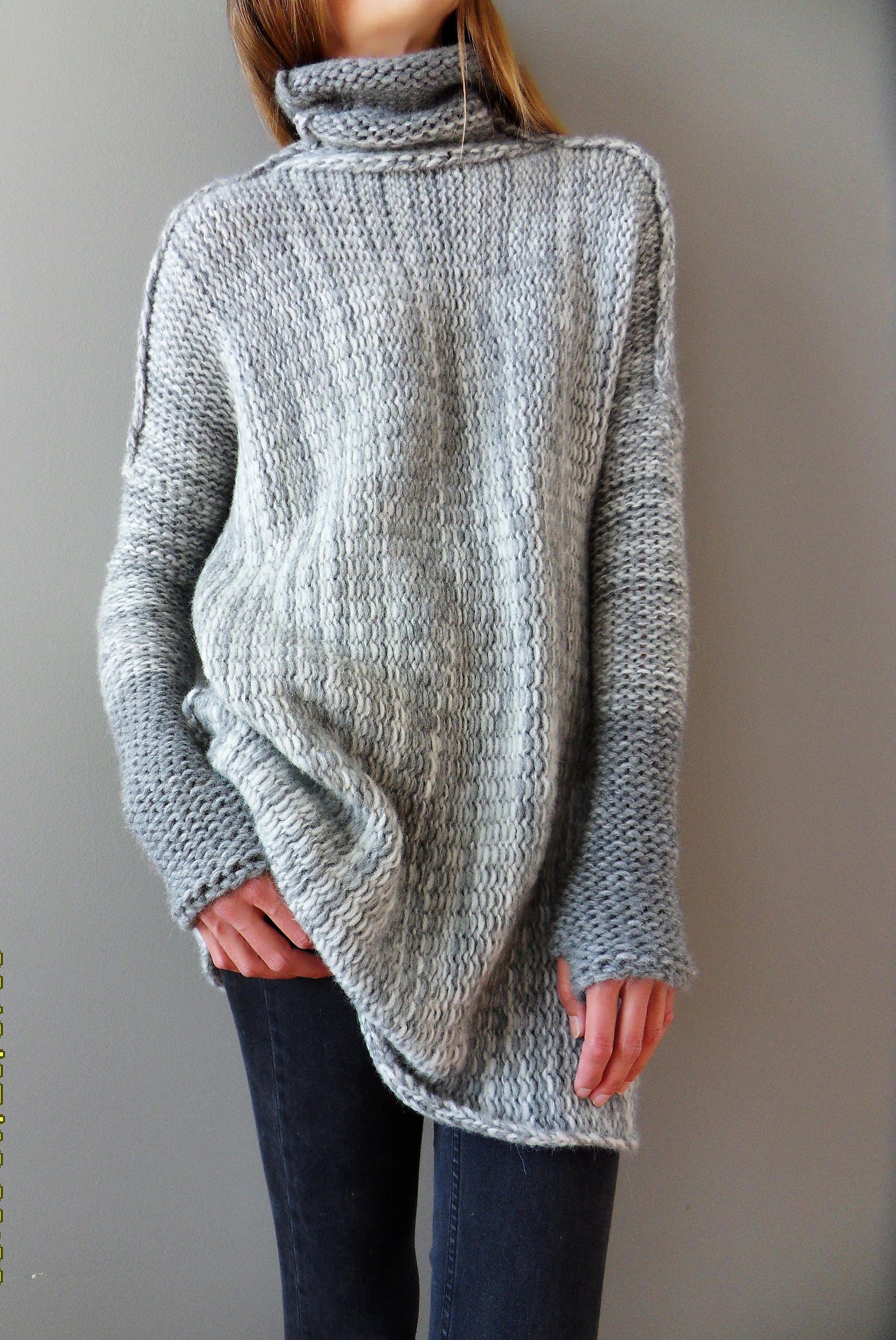 Oversized Alpaca Chunky Knit Sweater. Loose Knit Sweater - Etsy Canada