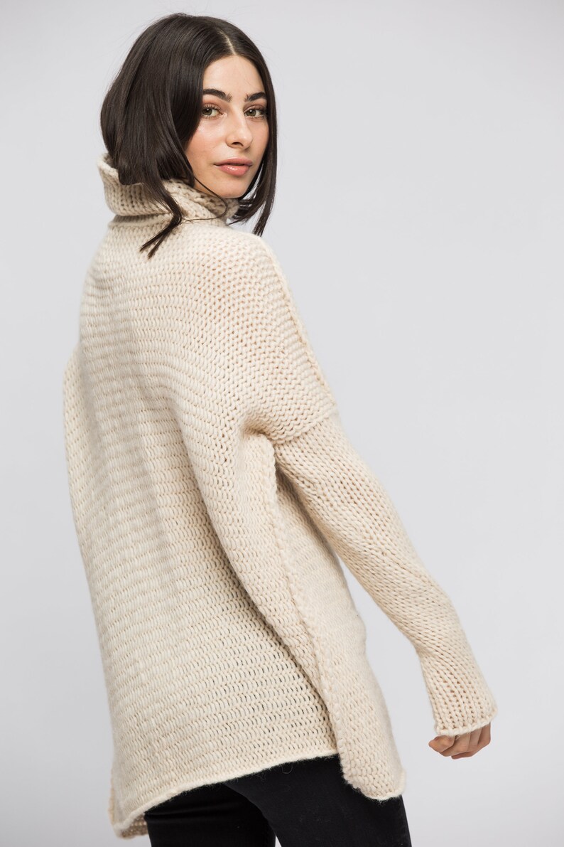 Chunky knit woman sweater Slouchy Bulky Loose fit sweater Etsy