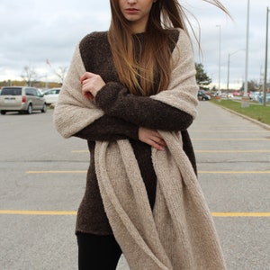 Extra long Oversize Alpaca wool scarf shawl . Bild 1