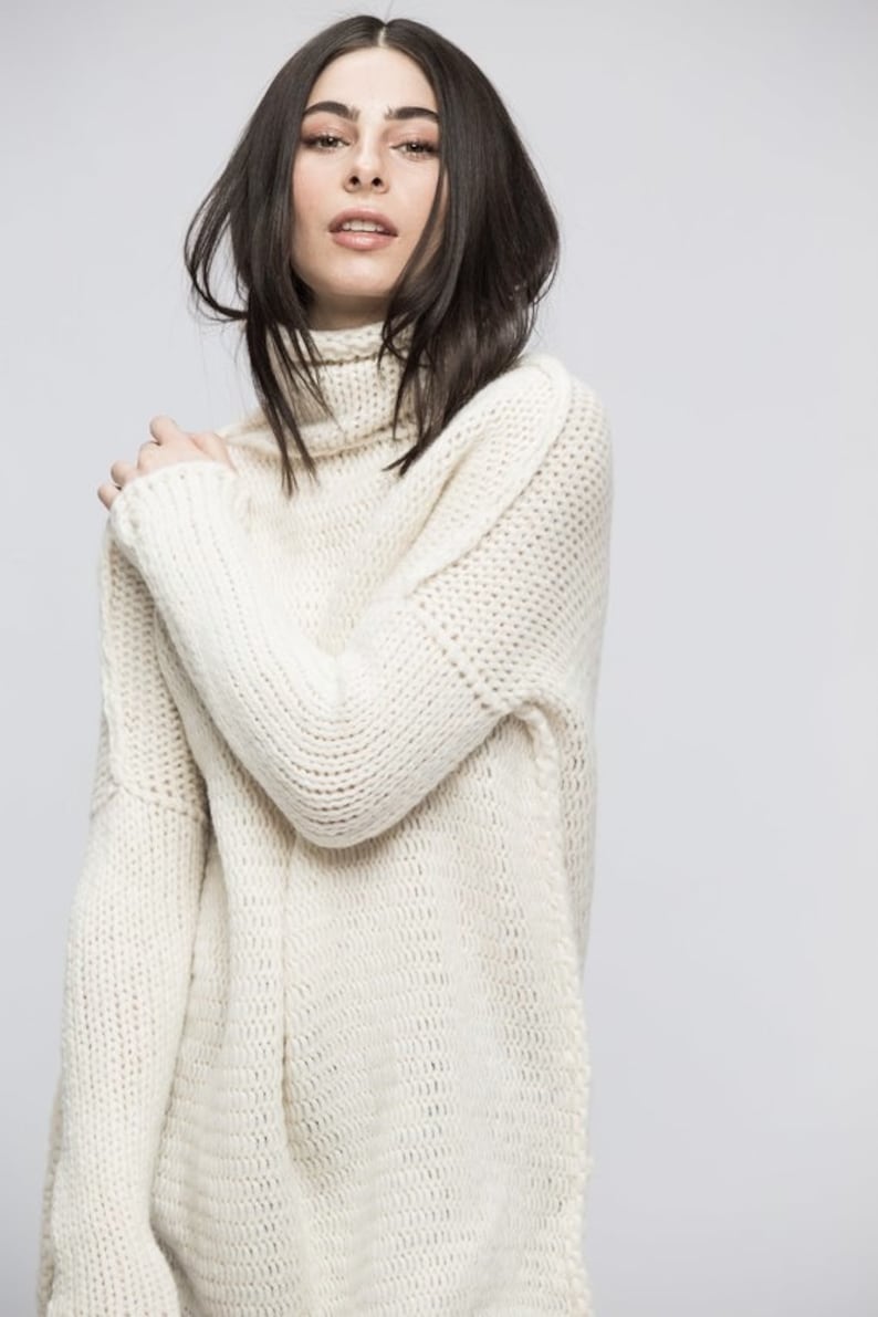 Oversized Knit Sweater Dress Chunky Knit Alpaca Sweater Etsy