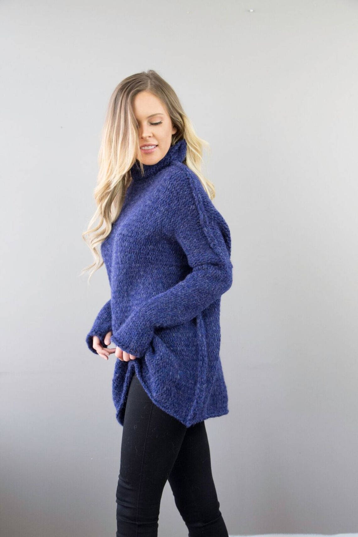 Oversized Chunky Knit Woman Sweater. Alpaca /merino Wool - Etsy