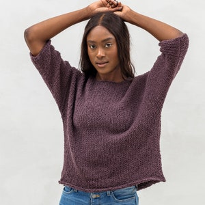 Organic Cotton Knit Sweater: Women&#39;s Open Neck Pullover
