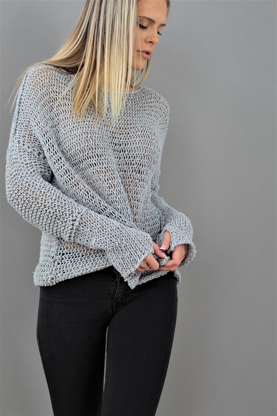 Cotton Linen Oversized Loose Knit Sweater . Spring Summer Cotton Linen Oversized Loose Knit Sweater . Spring Summer