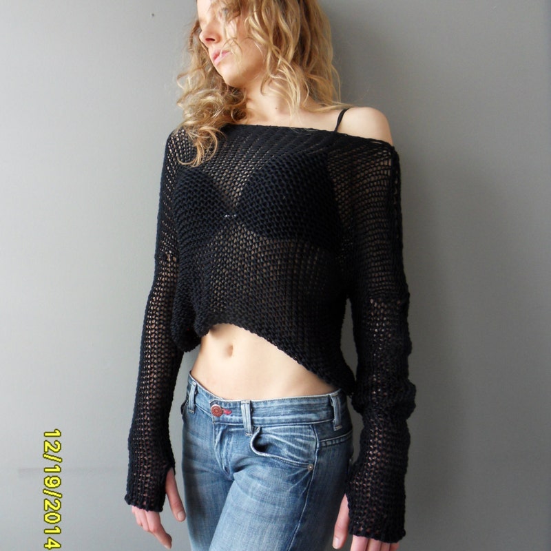 Knitted Ripped Sweater Etsy