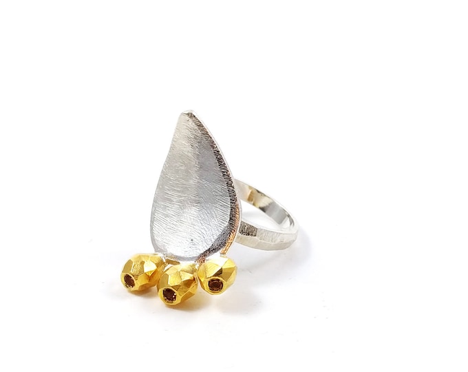Featured listing image: Cactus ring silver and quarz citrine