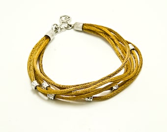 925 silver and silk bracelet