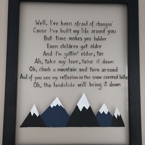 Landslide Lyrics - Etsy