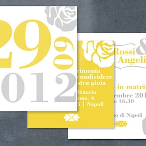 Wedding printable invitation - Grey & Yellow