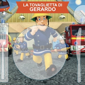 personalized montessori placemat - sam the fireman - digital file