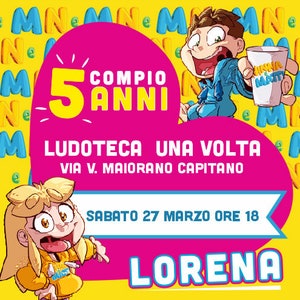 invito di compleanno stampabile e digitale per social - per whatsapp - ninna e matti