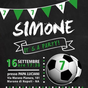 invito di compleanno stampabile e digitale per social - per whatsapp - calcio