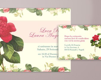 Wedding Participation and Invitation PRINTABLE - Floral vintage