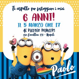 invito di compleanno stampabile e per whatsapp - minions - oceania