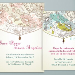 Partecipazione di Nozze e invito STAMPABILI  - Romantico floreale