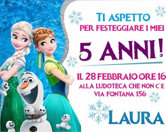 invito di compleanno stampabile e digitale per social - per whatsapp - frozen