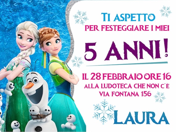 Invito di compleanno stampabile e digitale per social per whatsapp frozen -   Italia