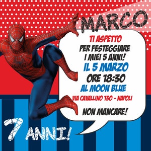 invito di compleanno stampabile e digitale per social - per whatsapp - spiderman - l'uomo ragno