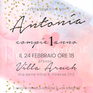 invito di compleanno stampabile e digitale per social - per whatsapp - arcobaleno acquerello