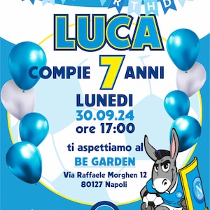 invito di compleanno stampabile e per whatsapp - Napoli