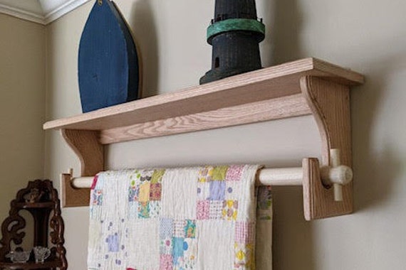 Handcrafted Wooden Quilt Rack / Wall Mounted Wooden Quilt Rack