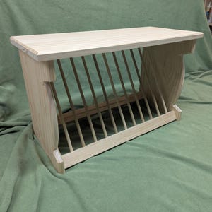 Handcrafted wooden wall mounted plate rack / standing counter plate rack / 12-plate hanging or standing plate rack