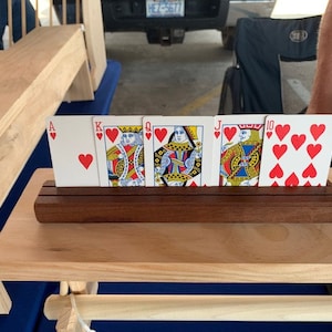 Handcrafted wooden playing card holder / small wooden display stand / Single playing card holder image 5