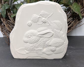 Ready to Paint Bunny Rock - Ceramic Bisque - Fired to Cone 04 - Unpainted • Paint Your Own • Forest • Animal • Rabbit • Hop • Thumper
