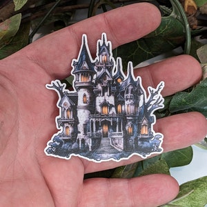 Gothic Sticker - Spooky House #2 - Waterproof Vinyl - Laminated Matte Finish - Creepy - Halloween - Spooky - Great for Laptop, Phone, Book