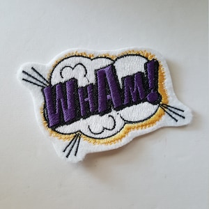 WHAM!  Comic Book Patch - Machine Embroidered Iron-On - Comics • Comic • Ball Caps • Hat • Jean • Jacket • Shirt • Backpack • Colorful