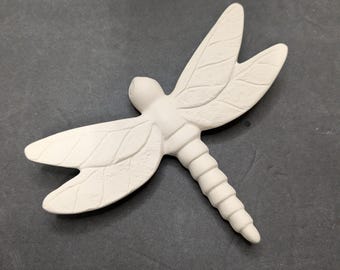Ready to Paint Set of 2 (TWO)  Small Dragonflies - Ceramic Bisque - Fired to Cone 04 - Unpainted • Paint Your Own • Shimmer • Summertime