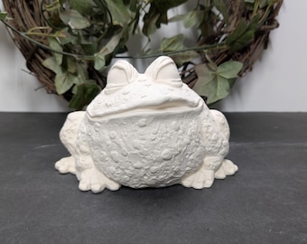Ready to Paint Small Fat Toad - Ceramic Bisque - Fired to Cone 04 - Unpainted • Paint Your Own • Croak • Frog • Garden Decor • Ribbit